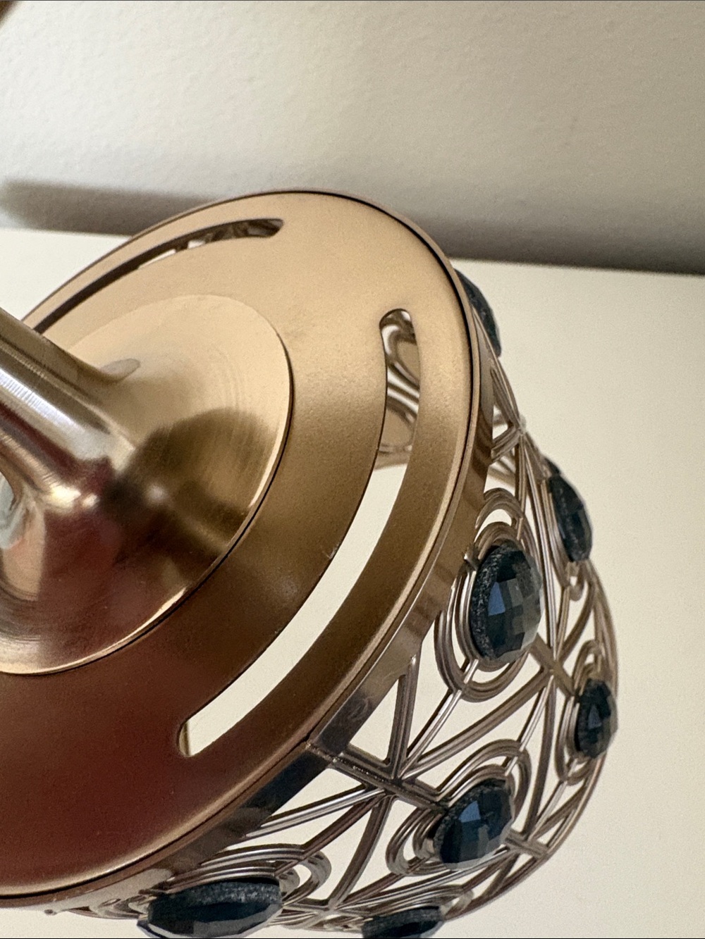 Bath & Body Works brass-gold candle holder with stunning crystal accents! - Picture 8 of 14